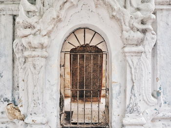 Closed door of old building