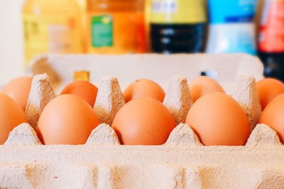 Close-up of eggs in container