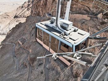 High angle view of overhead cable car