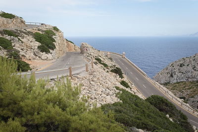 High angle view of sea against sky