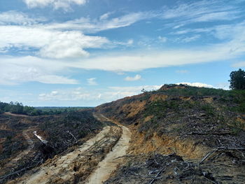 High angle view of landscape against sky