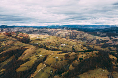 High angle view of landscape against sky