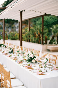 Place setting on table