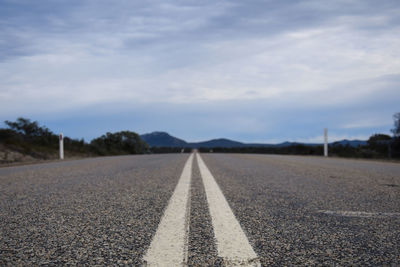 Surface level of road against sky