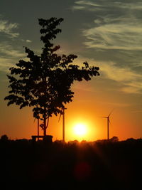 Silhouette tree against sky during sunset