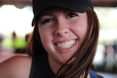 Close-up portrait of smiling woman