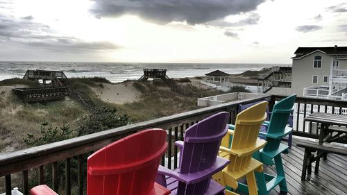 View of sea against cloudy sky