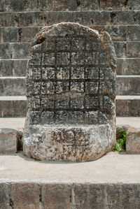 Close-up of old stone wall