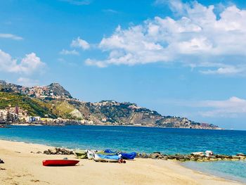 Scenic view of beach against sky