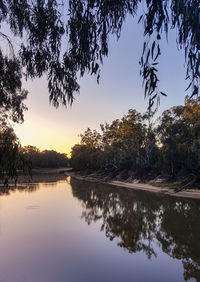 View of lake at sunset