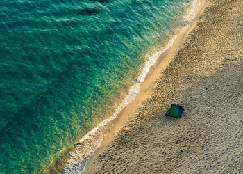 High angle view of sea shore