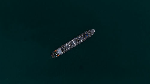 Low angle view of boat in sky