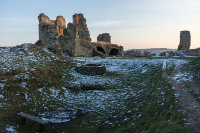 Rock formation against sky