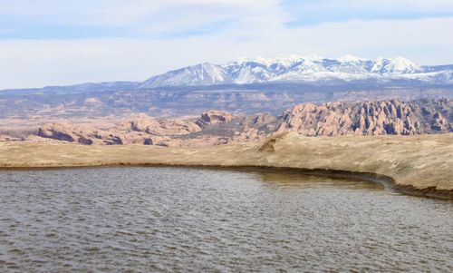 Scenic view of mountains against sky