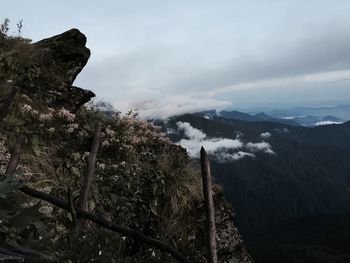 Scenic view of rocky mountains against sky