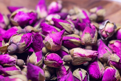 Close-up of purple flowers in market