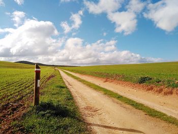 Scenic view of field against sky