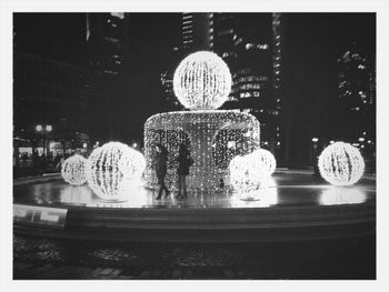 View of illuminated lights at night