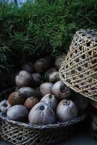 Close-up of basket on table