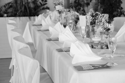 Table and chairs in restaurant