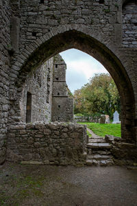 Stone wall of old building