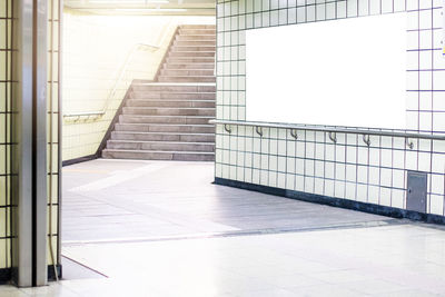 Blank billboard at subway station 