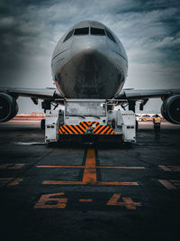 Airplane on airport runway