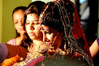 Woman during wedding ceremony