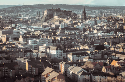 High angle view of townscape