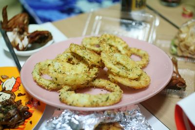 Close-up of food served in plate