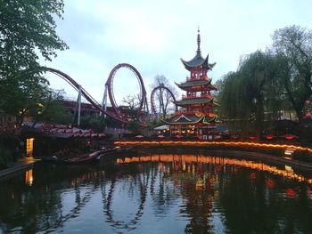 View of bridge over river against sky