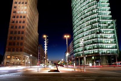 City lit up at night