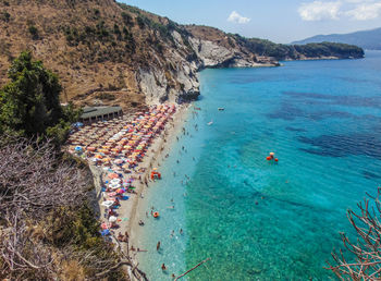 High angle view of beach