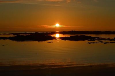 Scenic view of sunset over sea