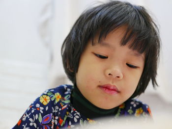 Close-up portrait of cute boy