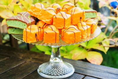 Close-up of yellow flowers on table