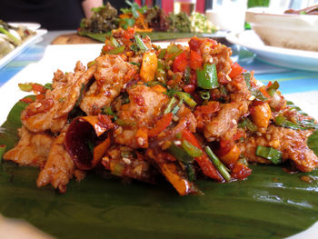 Close-up of food in plate