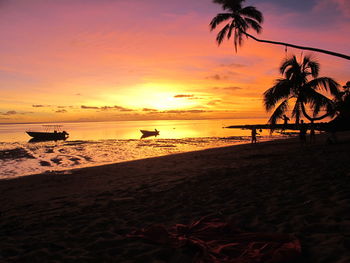 Scenic view of sunset over sea