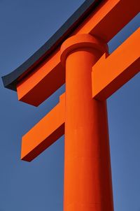 Low angle view of torii gate