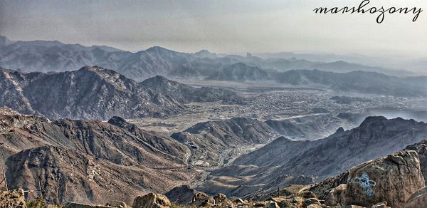 Scenic view of mountains against sky