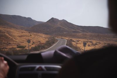 Scenic view of mountains against clear sky