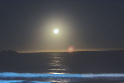 Scenic view of sea against sky at sunset