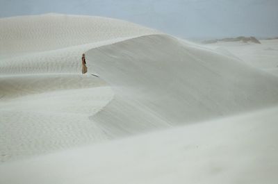 High angle view of man in desert