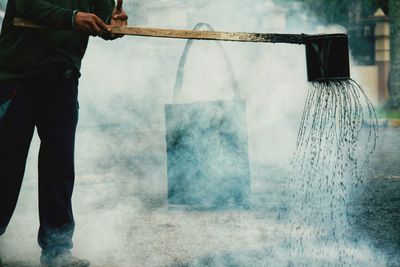 Man working in water