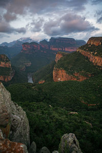 Scenic view of mountains against sky