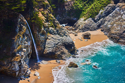 High angle view of beach