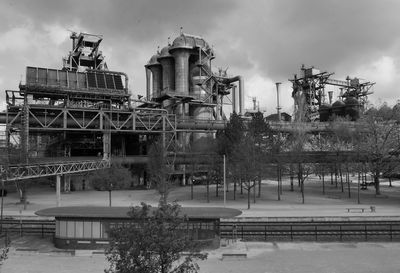 Blast furnace against sky in landschaftspark duisburg nord