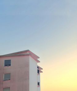 Low angle view of built structure against clear sky