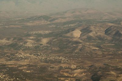 High angle view of dramatic landscape