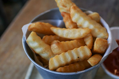 Close-up of food on table